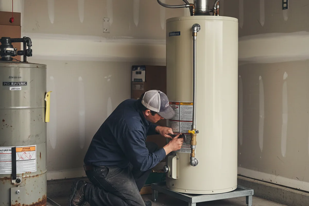 Water heater and shutoff valve replacement in Walpole